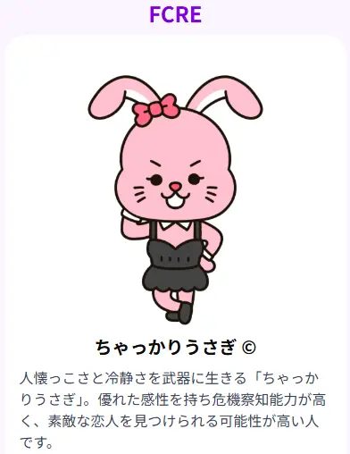 FCRE ちゃっかりうさぎ:愛嬌と計算高さを兼ね備えた魅力的な性格タイプ
